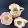 Fenton Hand-Painted Glass Pitcher, Vase and Basket - 2