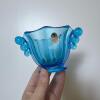 Fenton Blue Glass Compote and Dot Handle Sugar Bowl - 4