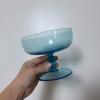 Fenton Blue Glass Compote and Dot Handle Sugar Bowl - 7