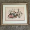 18.5" x 15.5" Framed Floral Basket Cross-Stitch