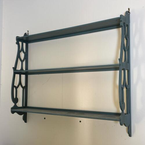Blue Painted Wall Shelf