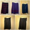 Five Wool Plaid and Solid Pleated Skirts, Pendleton and L.L. Bean