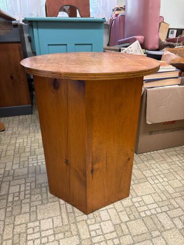 Wood Hexagon Side Table
