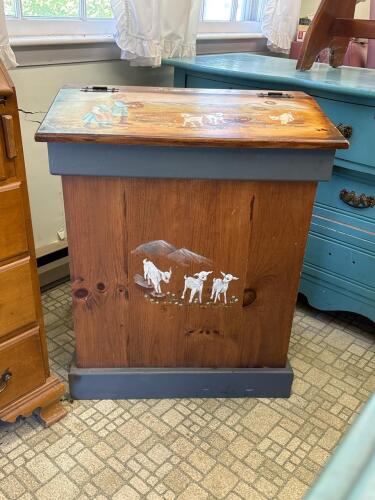 Hand-Painted Wood Storage Chest