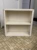 White Wicker-Style Two-Shelf Bookcase