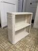White Wicker-Style Two-Shelf Bookcase - 2