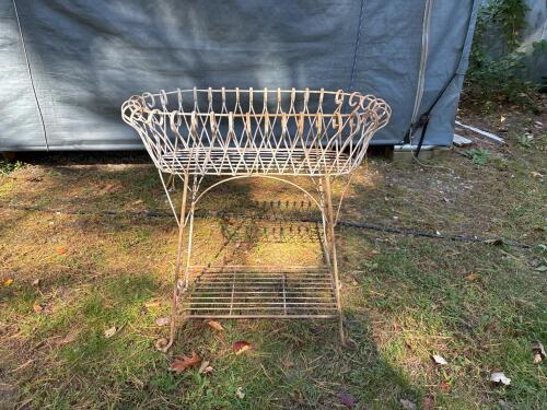 Vintage Wrought Iron Planter Stand