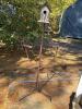 Rustic Wooden Birdhouse on Metal Stand