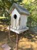 Rustic Wooden Birdhouse on Metal Stand - 2
