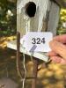 Rustic Wooden Birdhouse on Metal Stand - 7