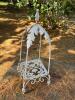 Ornate White Cast Iron Garden Plant Stand