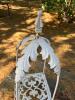 Ornate White Cast Iron Garden Plant Stand - 2