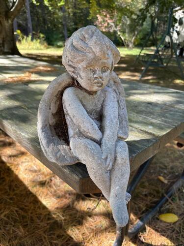 Cement Garden Cherub Statue