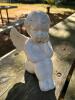 Pair of White Glazed Ceramic Cherub Figurines - 4