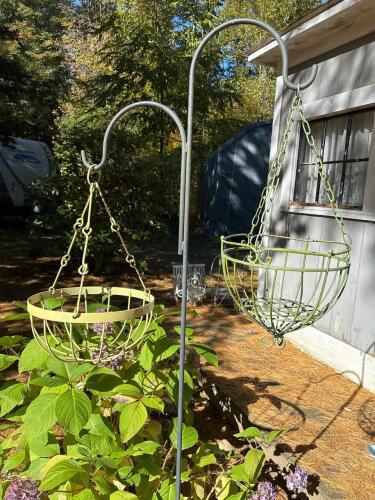 Pair of Metal Hanging Basket Planters
