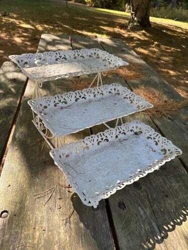 Three-Tier White Metal Plant Stand
