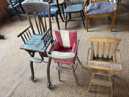 Antique-Style Wooden High Chairs