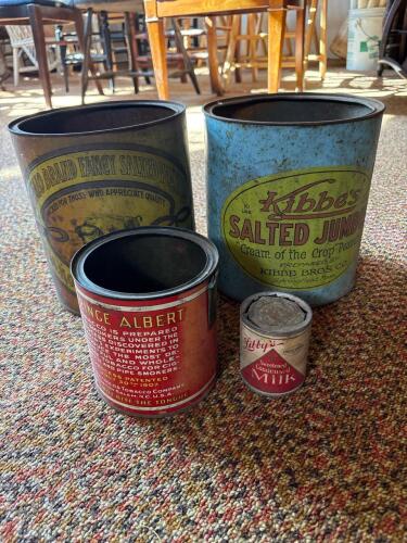Vintage Advertising Tins: Buffalo Brand, Kibbe's, Prince Albert, Libby's