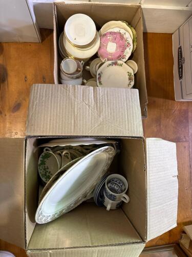 Assorted Vintage Porcelain Cups and Saucers in Mixed Styles