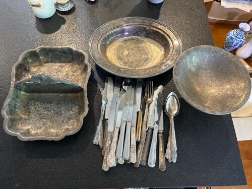 Assorted Silverplate Flatware and Serving Dishes