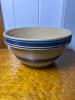 Stoneware Mixing Bowl with Blue Bands