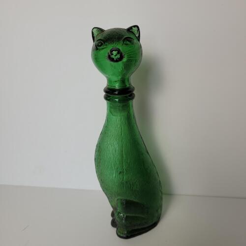Vintage Italian Emoli Green Cat Decanter
