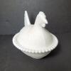 Indian Glass Milk Glass Hen on Nest - 2