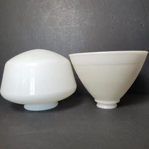 Milk Glass Lamp Shades in Mid-Century Modern Style