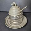 Queens Art Pewter and Glass Bee Skep Honey Jar