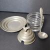 Queens Art Pewter and Glass Bee Skep Honey Jar - 4