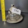Queens Art Pewter and Glass Bee Skep Honey Jar - 6