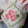 Vegetable Print Cotton Half Apron with Red Waistband - 3
