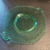 Green Uranium Glass Handled Plate - 3