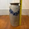 Salmon Falls Stoneware Vase with Blue Floral Decor, 2005 - 11