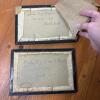 Pair of 7.5" x 5.25" Framed Beaded Pictures Dated 1934 - 3