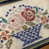 Pair of 7.5" x 5.25" Framed Beaded Pictures Dated 1934 - 4