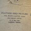 Pair of 5" x 6.75" Feather Bird Pictures with Hand-Carved Frames - 3
