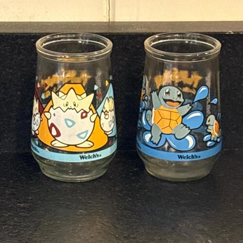 Pok&eacute;mon Welch's Glasses Togepi and Squirtle, 1999