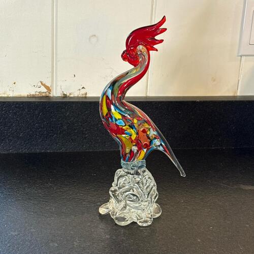 Murano Style Art Glass Bird Figurine