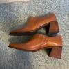 Bass Brown Leather Block Heel Shoes - 4