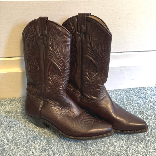 Brown Leather Western Cowboy Boots
