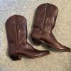 Brown Leather Western Cowboy Boots - 9
