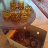 Amber Glass Goblets and Sherbet Dishes