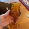 Amber Glass Goblets and Sherbet Dishes - 4
