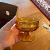 Amber Glass Goblets and Sherbet Dishes - 5
