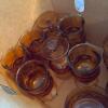 Amber Glass Goblets and Sherbet Dishes - 7