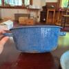 Blue Speckled Enamelware Bowl and Plate - 2