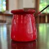 Small red Enamel Turkish Coffee Pot - 3
