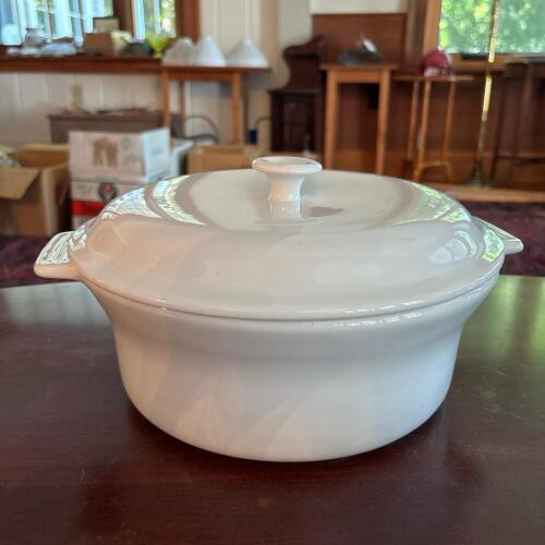 White Anchor Hocking Covered Casserole Dish