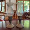 Two Candle Holders with Weighted Sterling Bases